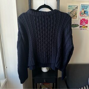 BDG Navy Cable Knit Sweater
